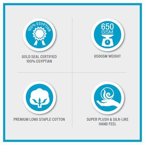 Set di asciugamani da bagno 6 pezzi in cotone 100% egiziano - Product Image 4