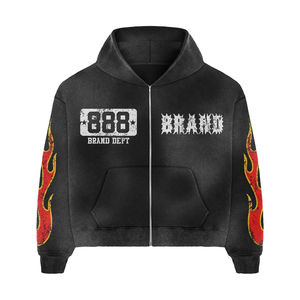 Conjunto Deportivo de Tallas Grandes a la Moda: Sudadera con Cremallera y Estampado Serigrafiado y Pantalones Acampanados - Product Image 2