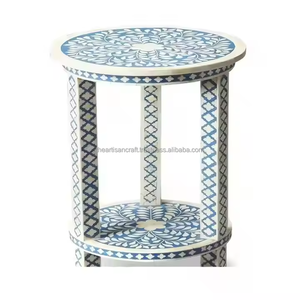 Handmade Modern Design Bone Inlay <b>Table</b> Side <b>Stool</b> for Bedroom Bone Inlay Console by Artisan Craft - Product Image 1