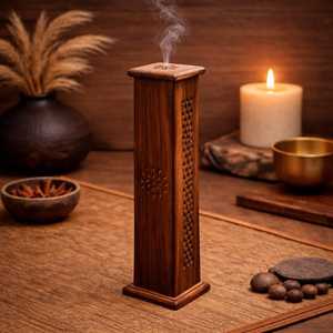 Quemador de Incienso de Madera Hecho a Mano – Decoración Zen para Meditación y Aromaterapia - Product Image 1