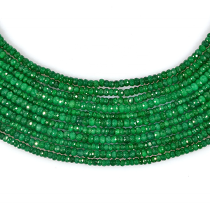 ลูกปัดมรกตธรรมชาติ คอรันดัม 4 มม. ทรงเหลี่ยมรอนเดลล์ ความยาว 13 นิ้ว สำหรับทำเครื่องประดับ - Product Image 2