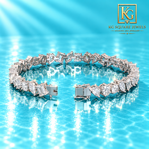Pulsera de tenis clásica Radiant para mujer, de oro de 14K con diamantes mixtos, claridad E VVS, corte excelente, piedras cultivadas en laboratorio con corte brillante - Product Image 6