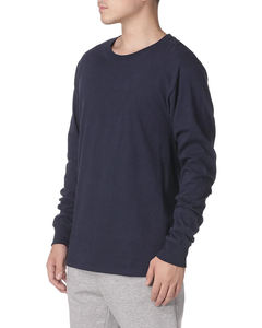 เสื้อยืดแขนยาวผ้าฝ้ายสำหรับผู้ชายสไตล์สตรีทแวร์ รุ่นเฮฟวี่เวท สีพื้นเรียบหรู แฟชั่นฤดูใบไม้ร่วงและฤดูหนาว - Product Image 4