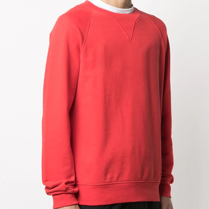 Sudadera Roja Carmesí con Forro Sólido Premium para Hombre |   Suéter de Felpa de Algodón con Mangas Raglán |   Camiseta Deportiva Urbana para Entrenamiento - Product Image 1