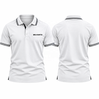 Kaos Polo Golf Pria Bordir Kustom Hijau Lengan Pendek, Kaos Polo Performa Bernapas, Kerah & Manset Bergaris