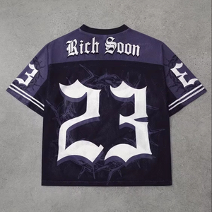 เสื้อเจอร์ซีย์อเมริกันฟุตบอลทรงปกติ คอวี แขนกุด ผ้าตาข่ายระบายอากาศ เป็นมิตรกับสิ่งแวดล้อม แห้งเร็ว สไตล์ลำลอง ฮิปฮอป สตรีทแวร์ สำหรับผู้ชาย - Product Image 2