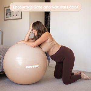 Set de Pelota de Parto y Libro de Ejercicios de Yoga para Embarazadas: Plan de Fisioterapia y Recuperación Postparto para Trimestres - Product Image 3