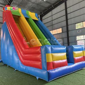 Parque acuático para niños al aire libre rojo y azul Castillo hinchable Juegos inflables Tobogán - Product Image 2