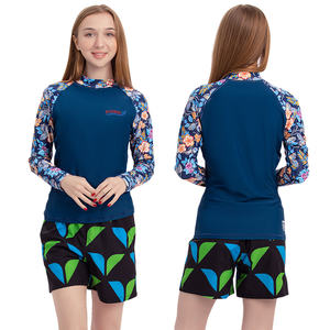 Traje de Baño de Manga Larga UPF50 Transpirable Unisex al por Mayor, Traje de Baño de una Pieza de Poliéster/Nailon - Product Image 3