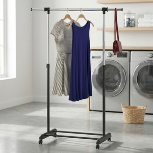 Folding Metal Rail Garment Rack for Home Living Room Furniture with Iron <b>Material</b> Model Appearance for Living Room <b>Sofa</b> - Product Image 1