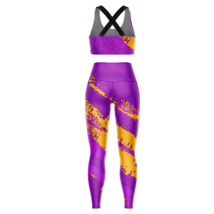 Wholesale Sports Wear Sublimation Printing Yoga Wear Ladies Sports <b>Bra</b> and Leggings Set Made In Spandex polyester Material - Product Image 6