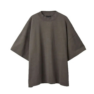 Camiseta Oversize de Hombros Caídos, Color Sólido, Ligera y Transpirable, 100% Algodón, Personalizable, de Alta Calidad, Estilo Urbano Vintage - Product Image 5