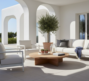 Table basse d'extérieur contemporaine Kailani en teck de haute qualité, design élégant et polyvalent, idéale pour les hôtels de luxe - Product Image 3