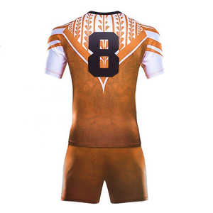 Maillot de rugby personnalisé, maillot de football américain en polyester respirant à séchage rapide, imprimé par sublimation, vêtements de sport d'équipe - Product Image 4