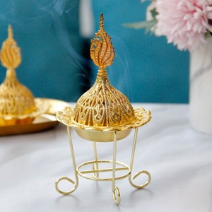 Quemador de Dhoop de Latón Pulido de Alta Calidad con Tapa, Accesorio para Culto en Templos, Venta al por Mayor para Compradores Internacionales, Exportación para Hogares, Restaurantes y Hoteles - Product Image 1