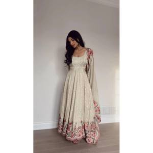 Robe de soirée de créateur avec broderie et sequins, taille XL - Product Image 6