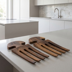 Utensilios para Ensalada de Madera de Suar de Grado Alimenticio, Color Marrón Claro, 18 Centímetros de Largo, 8 Centímetros de Ancho, Utensilio Único, Hermoso y Fino - Product Image 3