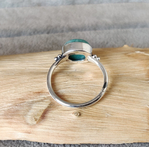Anillo de Amazonita Natural en Plata de Ley 925, Joyería Artesanal con Piedras Preciosas, Regalo para Mujer, Aniversario de Bodas, Cumpleaños - Product Image 3