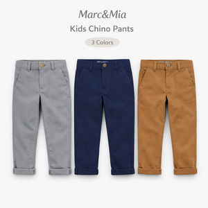 Pantalons <span class=keywords><strong>chino</strong></span> pour garçons sur mesure, coupe droite, pantalons en coton pour enfants, OEM ODM, étiquette privée, vente en gros, fournisseur de pantalons pour enfants - Product Image 2