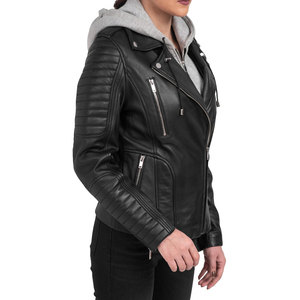 Custom Vintage Classic Genuine Leather Women's Motorcycle Jacket Breathable Oem Women's Premium Quality Leather Jackets - Product Image 3