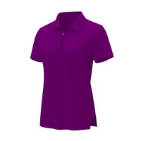   Kaos Polo Golf Wanita Lengan Pendek Dengan Ritsleting Logo Kustom Dry Fit Atletik Sport Polo Top Grosir