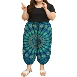 Verano verde Harem Pantalones altos holgados afgano gitano Boho rayón Unisex Yoga pantalón elegante Mandala diseño cómodo algodón - Product Image 5
