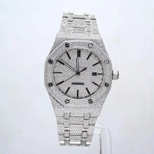 Montre mécanique de luxe à bracelet rond sertie de diamants Moissanite, édition limitée, pour la mode Hip Hop et streetwear - Product Image 1