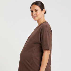 Wholesale Maternity Nursing Long Sleeve Long <b>Top</b> <b>Women</b> Drop Shoulder Breastfeeding Long T Shirts <b>Women's</b> - Product Image 3