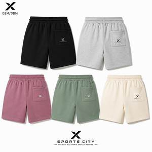 กางเกงขาสั้นผ้าฝ้ายผสมโพลีเอสเตอร์สำหรับผู้หญิง X Sports City สีพื้น เอวยางยืด มีกระเป๋า ทรงหลวม สไตล์เรกูลาร์ รับผลิตแบบ OEM - Product Image 2