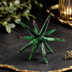 Cristal de Zoisite Rubis, Étoile de Merkaba à 12 Pointes, Pierre Naturelle Écologique, Décoration Feng Shui pour la Maison - Product Image 4