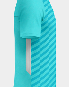 เสื้อแจ็คเก็ตฟุตบอลชายแบบซับลิเมชั่น ปี 2026 แขนสั้น คอกลม ระบายเหงื่อได้ดี สีน้ำเงินล้วน ผลิตจากโพลีเอสเตอร์ ทรงปกติ - Product Image 4