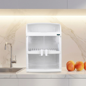 Escurridor de Platos Portátil Milano (3 Niveles) con Puertas Transparentes, Plástico Anti-Rayones e Irrompible, Diseño Moderno, Fácil de Limpiar, para Cocina - Product Image 1