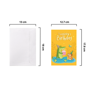 2026 New Collection 3D Pop-Up Card Crocodile Happy Birthday Theme <b>Paper</b> Gift Card for Celebrations <b>Handmade</b> Greeting Card - Product Image 2