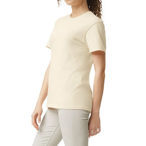 T-shirt classique en coton 100% à col rond imprimé en gros, blanc uni, taille plus, t-shirts imprimés en mousse pour hommes - Product Image 4