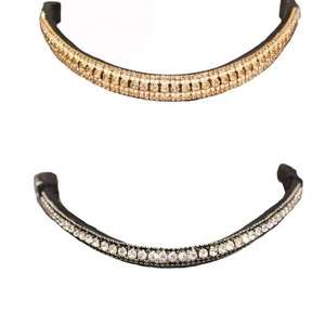 Bandeau de tête de cheval en cuir véritable de qualité supérieure avec incrustation de cristaux Swarovski - HORZE N PET HB-003 Racing - Couleur et taille personnalisables - Product Image 3