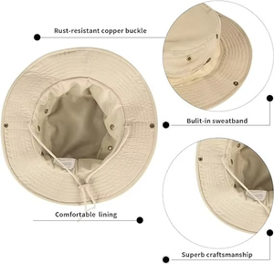 Nouveau Chapeau Bob Personnalisé de Haute Qualité 100% Coton Uni avec Boutons, pour Hommes et Femmes, Chapeau de Soleil d'Extérieur, Chapeau de Pêche Camouflage en Velours, Usage Quotidien Décontracté - Product Image 6