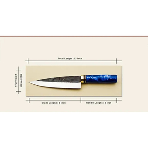 Burraq Ecommerce Japanese Chef Knife Carbon Steel 8-inch Wood Handle Leather Sheath Hand Forged Blade Handmade 3.0mm Thickness - Product Image 2