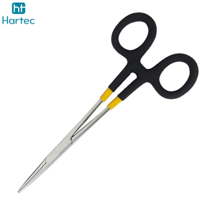 Pince de pêche tactique à mâchoires droites avec poignée en caoutchouc noir, épilerons de dégorger les hameçons profonds, outils de dégorger - Product Image 3