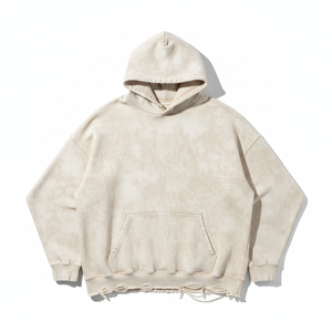Sudadera con Capucha Oversize de Algodón con Bolsillo Canguro, Acabado Mineral Wash, Corte Regular, para Hombre, Efecto Desgastado por el Sol - Product Image 6