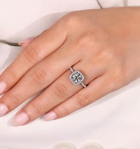 Bague de fiançailles VBSR-122 Halo Solitaire en or rose 18 carats avec diamant rond de 3,50 carats de clarté VS, diamant cultivé en laboratoire, pour femme - Product Image 1