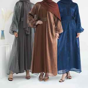 Abaya Moderna Informal Musulmana con Mangas de Organza de Lujo para Mujer, Estilo Dubái, Modesta, Islámica, Ligera, Transpirable, Larga hasta el Suelo, Vestido Diario - Product Image 5