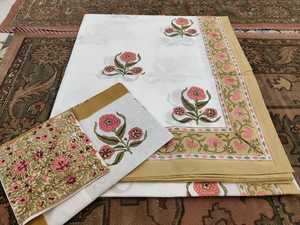 Parure de lit en coton imprimé à la main indienne avec taies d'oreiller, literie florale traditionnelle, textile de maison artisanal, vente en gros B2B - Product Image 3