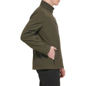 Chaqueta Softshell Verde Oliva para Hombre, Cortavientos, con Cierre Frontal, Corte Regular, para Senderismo al Aire Libre, con Bolsillos, para Otoño - Product Image 4