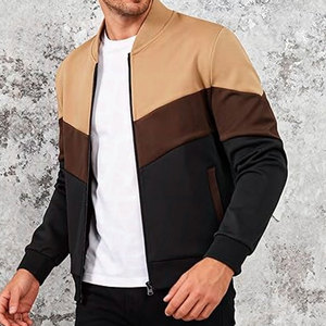 Blouson Bomber Léger Décontracté pour Homme, Style Universitaire Color Block, Idéal Printemps-Automne, Streetwear et Mode Extérieure - Product Image 3