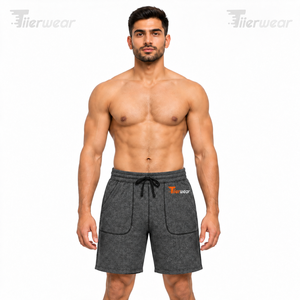 <b>Men</b> Heavyweight Sweat <b>Shorts</b> Cotton <b>Fleece</b> 370 GSM Warm Streetwear Workout Training <b>Shorts</b> Custom OEM Private Label Factory - Product Image 1