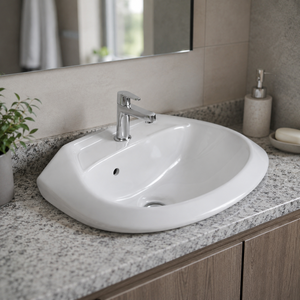 Lavabo à encastrer finition polie, débit de 0,5 GPM, pour hôtel, villa, salle de bain, installation encastrée - Product Image 3