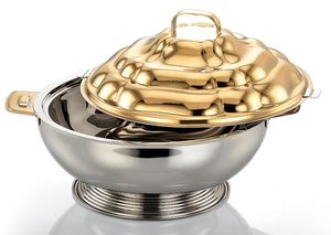 Recipiente para calentar comida, calentador de comida tipo buffet, calentador de comida de acero inoxidable, calentador de comida de lujo, calentador de comida dorado, juego de calentadores de comida para buffet - Product Image 2