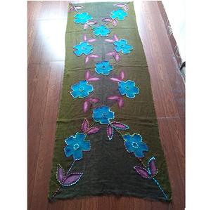 Écharpe en laine mérinos 100% brodée à la main, 70x180cm, respirante, antibactérienne, extensible dans quatre sens, douce, chaude, pour toutes les saisons - Product Image 2