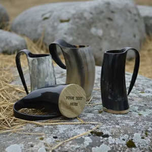 Mug en corne de buffle naturelle, fabrication artisanale de luxe, finition lisse, design unique, style rustique élégant, idée cadeau parfaite - Product Image 1