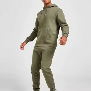 High Quality Custom Men Fleece Tracksuit Set Casual Two Piece Hip Hop Luxury Jogger With Hooded Winter Men Leisurewear Hoodie - Product Image 1